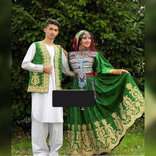 Beautiful afghani dress and waist coat