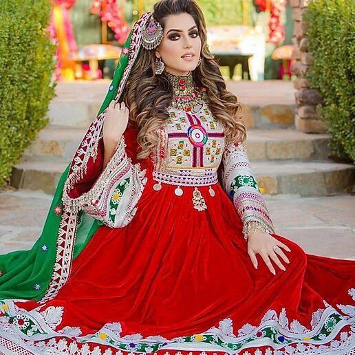 Red afghani dress