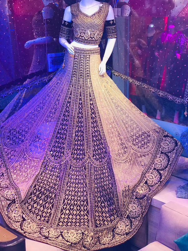 3 piece  fully embroidered bridal lehenga