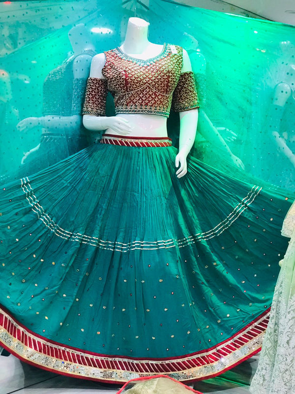 Red and green beautiful lehenga