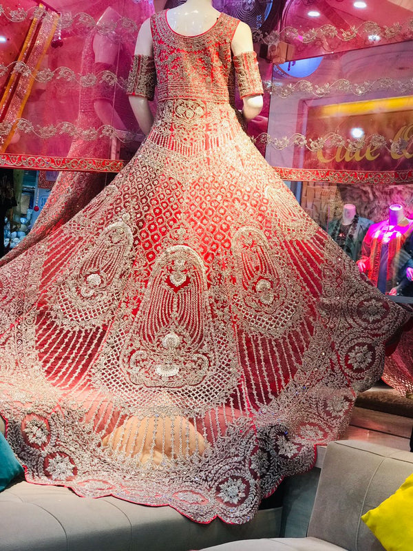 Red bridal lehenga