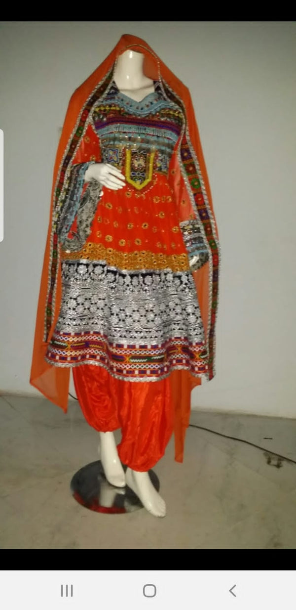 Orange afghani dress